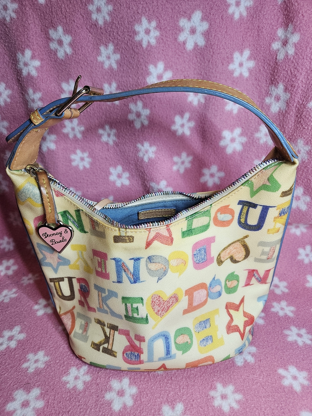 Dooney & Bourke Multicolor Alphabet Print Hobo Bag